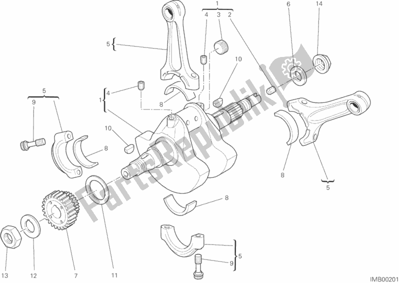 All parts for the Crankshaft of the Ducati Monster 795 EU Thailand 2015